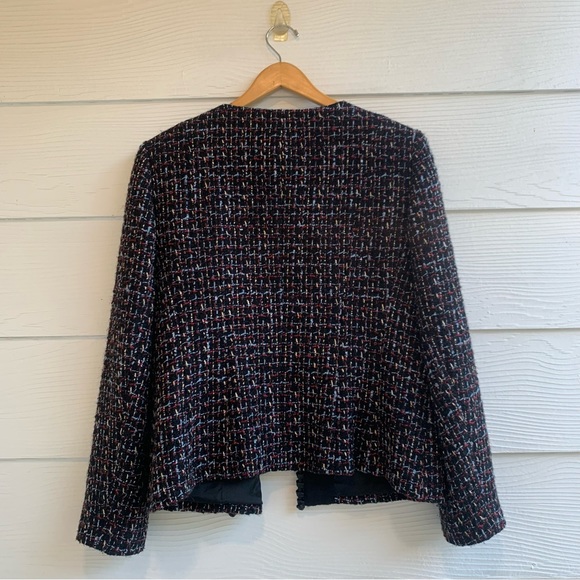 Lafayette 148 New York open front cardigan blazer 14 lined wool blend boucle - Picture 5 of 11